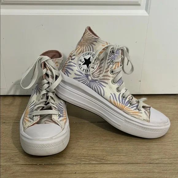 Converse Chuck Taylor All Star Platform Sneakers with Orange/Purple Detail - Picture 3 of 13